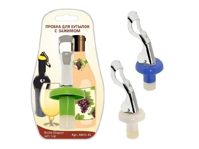 Пробка для бутылок  с зажимом 13-42